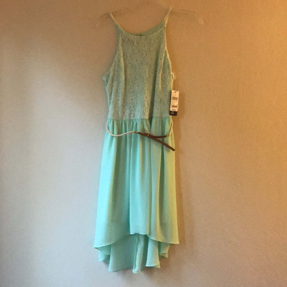 Mint lace low high dress